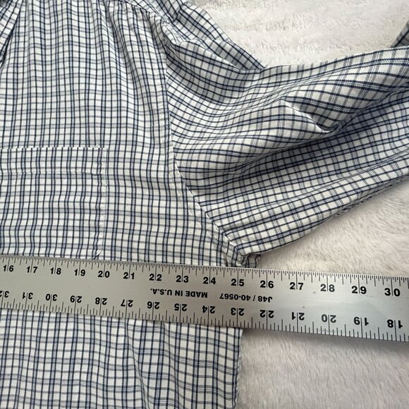 Pendleton Mens Oxford Cloth Shirt XL Blue White Plaid Long Sleeve Button-Down - Picture 6 of 7
